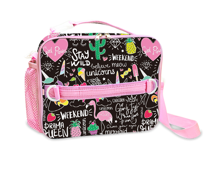 Insulated Lunch Bag for Kids With Shoulder Strap and Handles