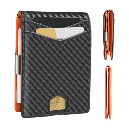 Men‘s Wallet with Money Clip - RFID Blocking Carbon Fiber Wallet