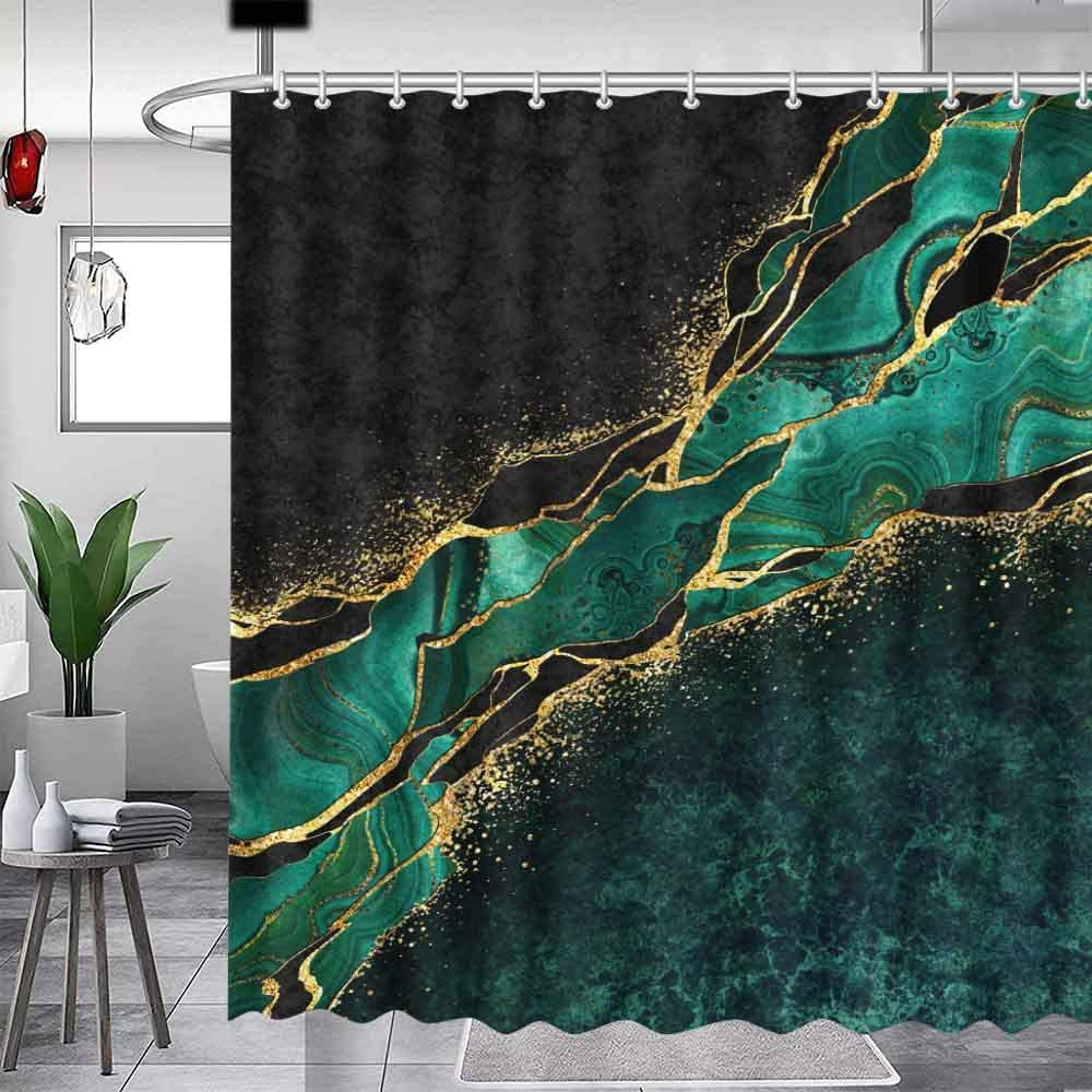 ComfiTime Shower Curtain with Hooks - Marble, 72 x 72, 120GSM