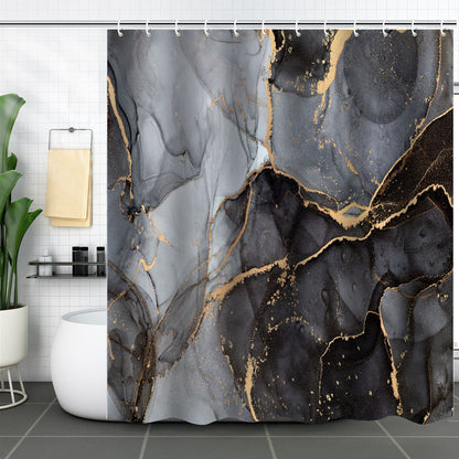 ComfiTime Shower Curtain with Hooks - Marble, 72 x 72, 120GSM