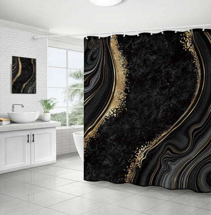 ComfiTime Shower Curtain with Hooks - Marble, 72 x 72, 120GSM