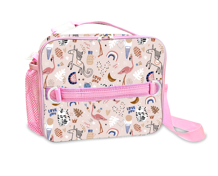 Insulated Lunch Bag for Kids With Shoulder Strap and Handles