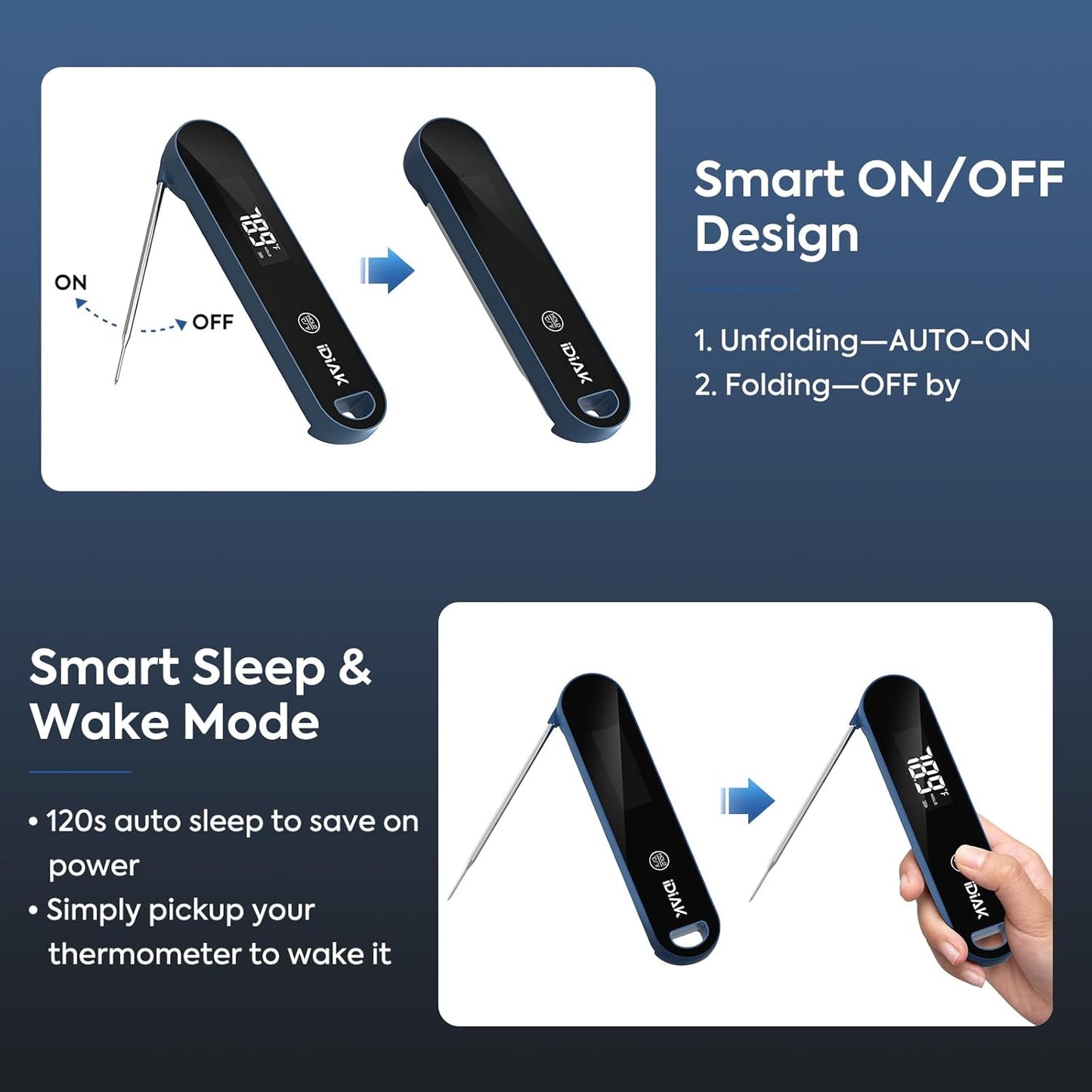 Illuminlabs Meat Thermometer - Instant Read Digital Food Thermometer for Cooking