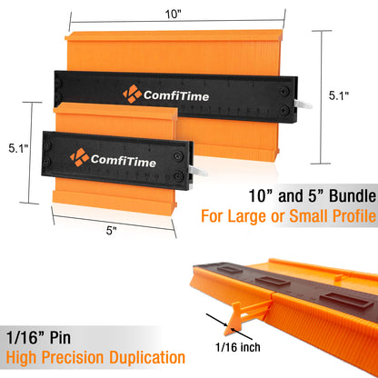 Contour Gauge With Lock, 10-in and 5-in Combo Set