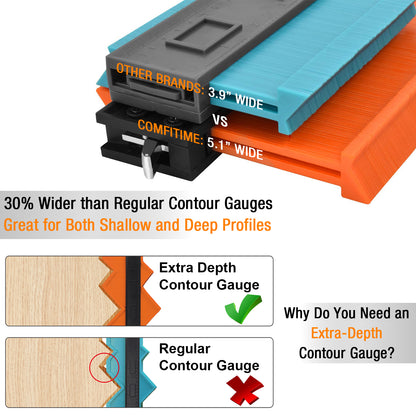 Contour Gauge With Lock, 10-in and 5-in Combo Set