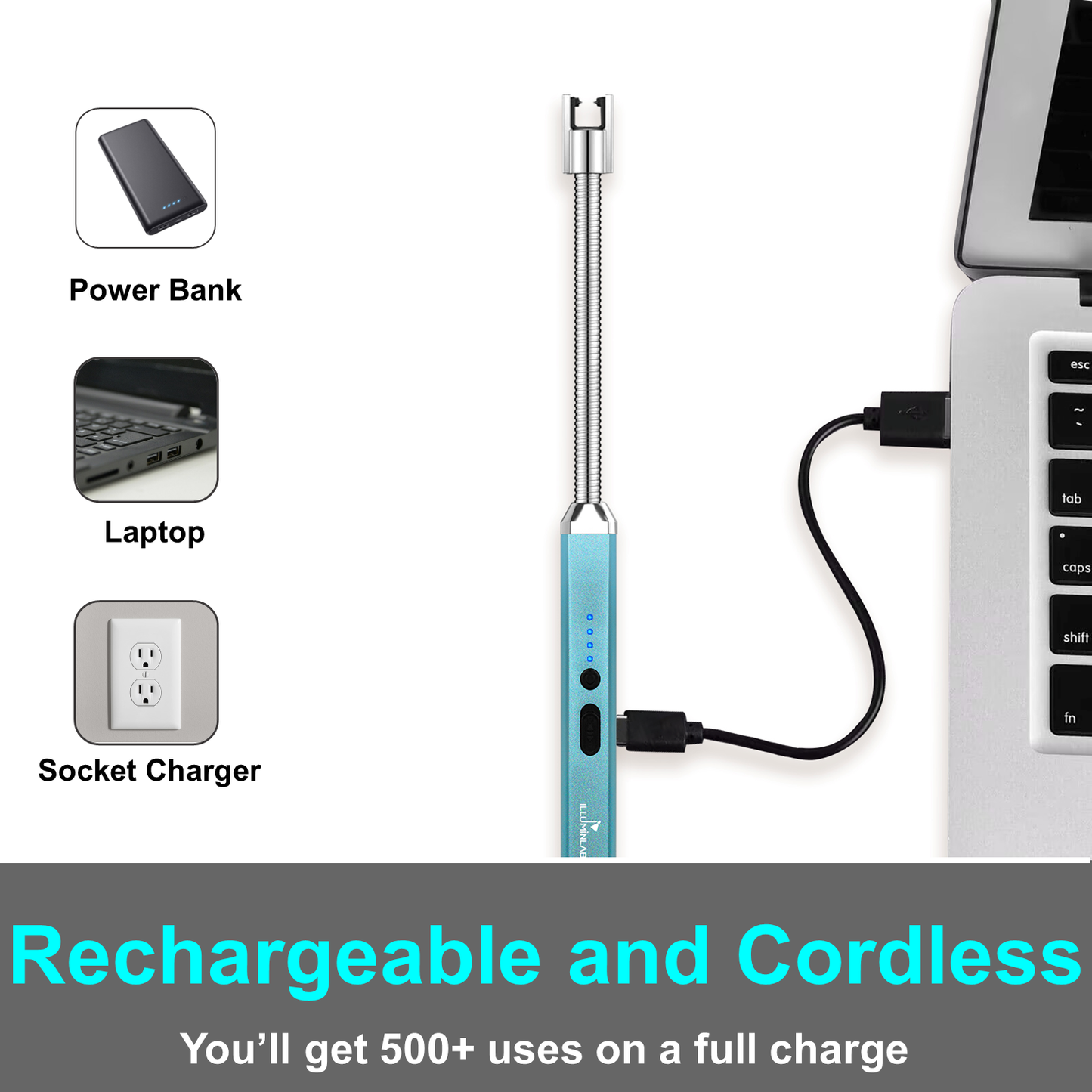 USB Rechargeable Electric Lighter With 360° Flexible Neck