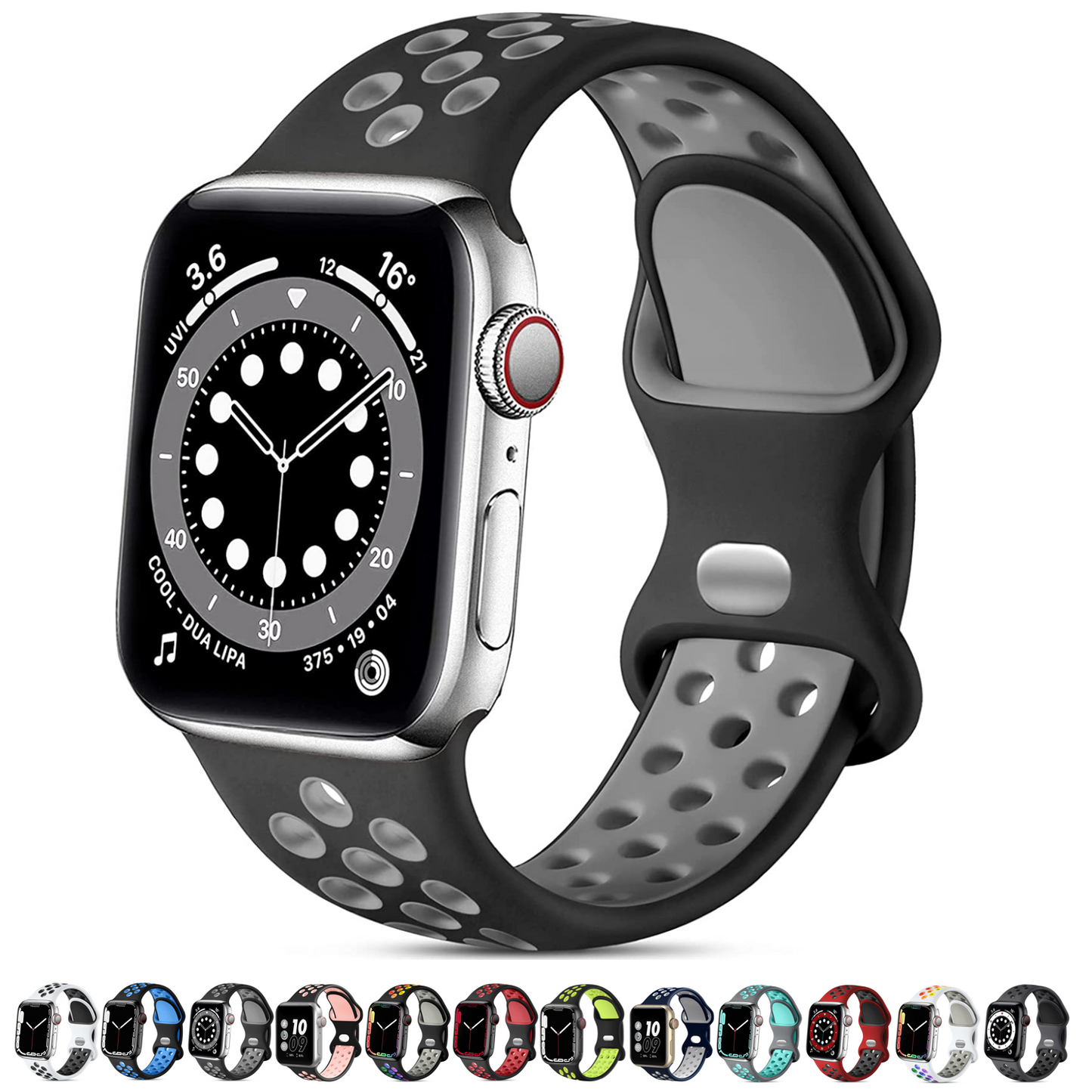 Silicone Apple Watch Band With Air Holes, 1 Pack