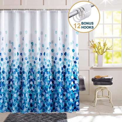 Shower Curtain With Weighted Hem, Rose Petal Floral Design, 72 x 72 in