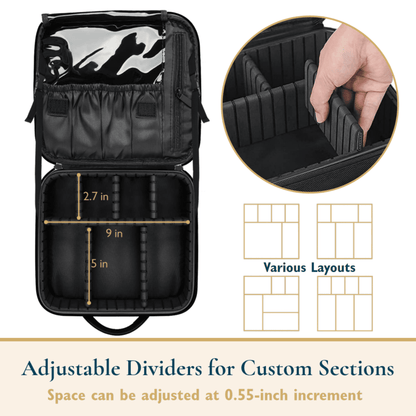 Customizable Makeup Case With Strap and Bonus Travel Mirror